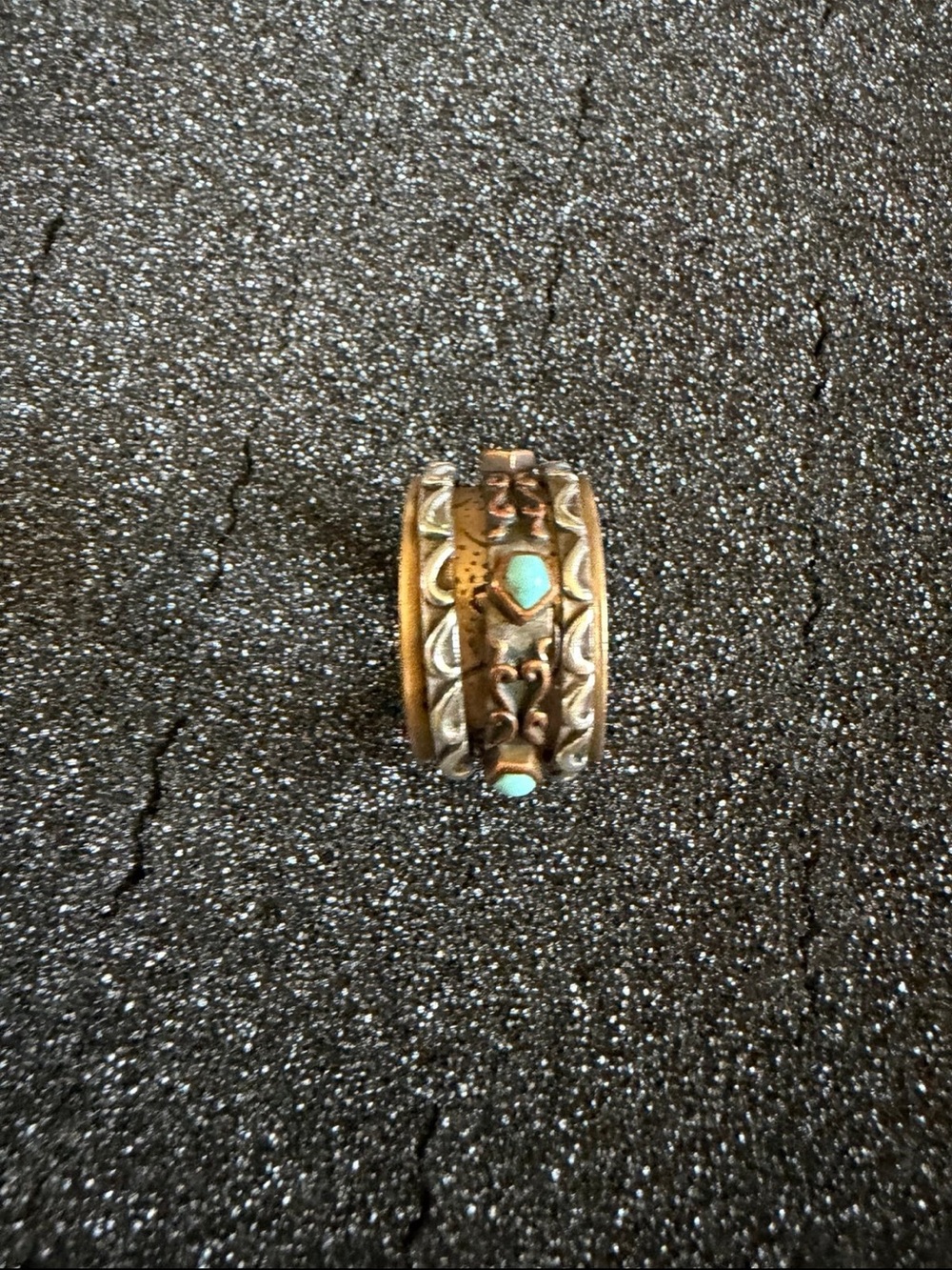 Barse Sterling Silver 925 Spinner Ring/Missing one stone